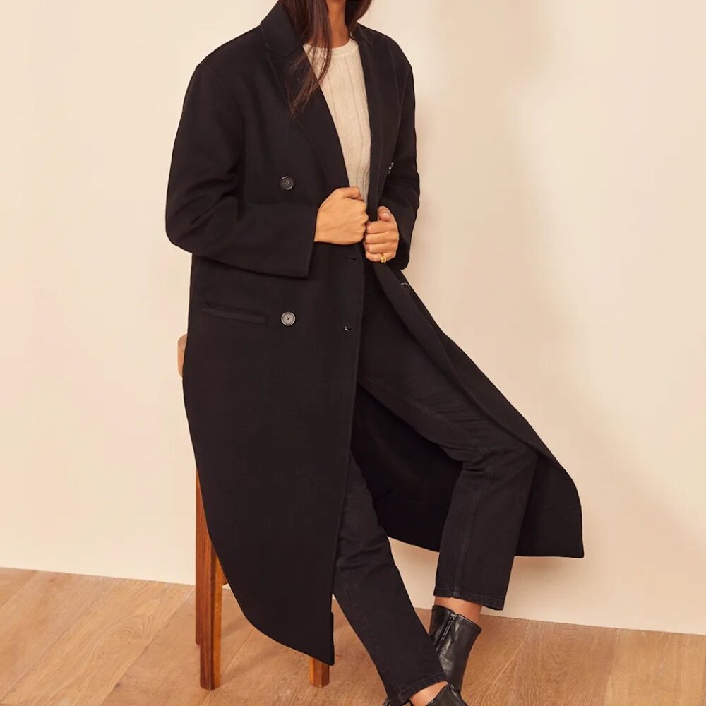 Reformation Wool Coat (Long, Double-Breasted)